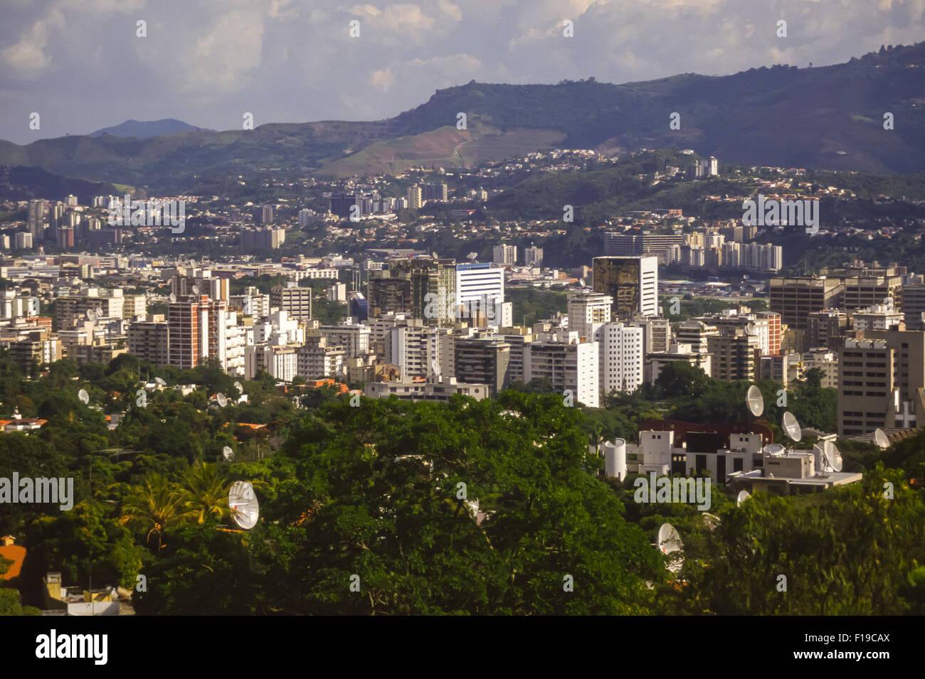 CARACAS, VENEZUELA - east side of city. October 1992 Stock Photo