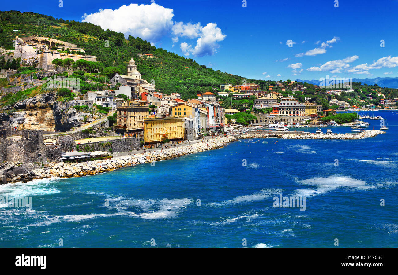 Portovenere - beautiful colorful village in Liguria, Cinque Terre. Italy Stock Photo