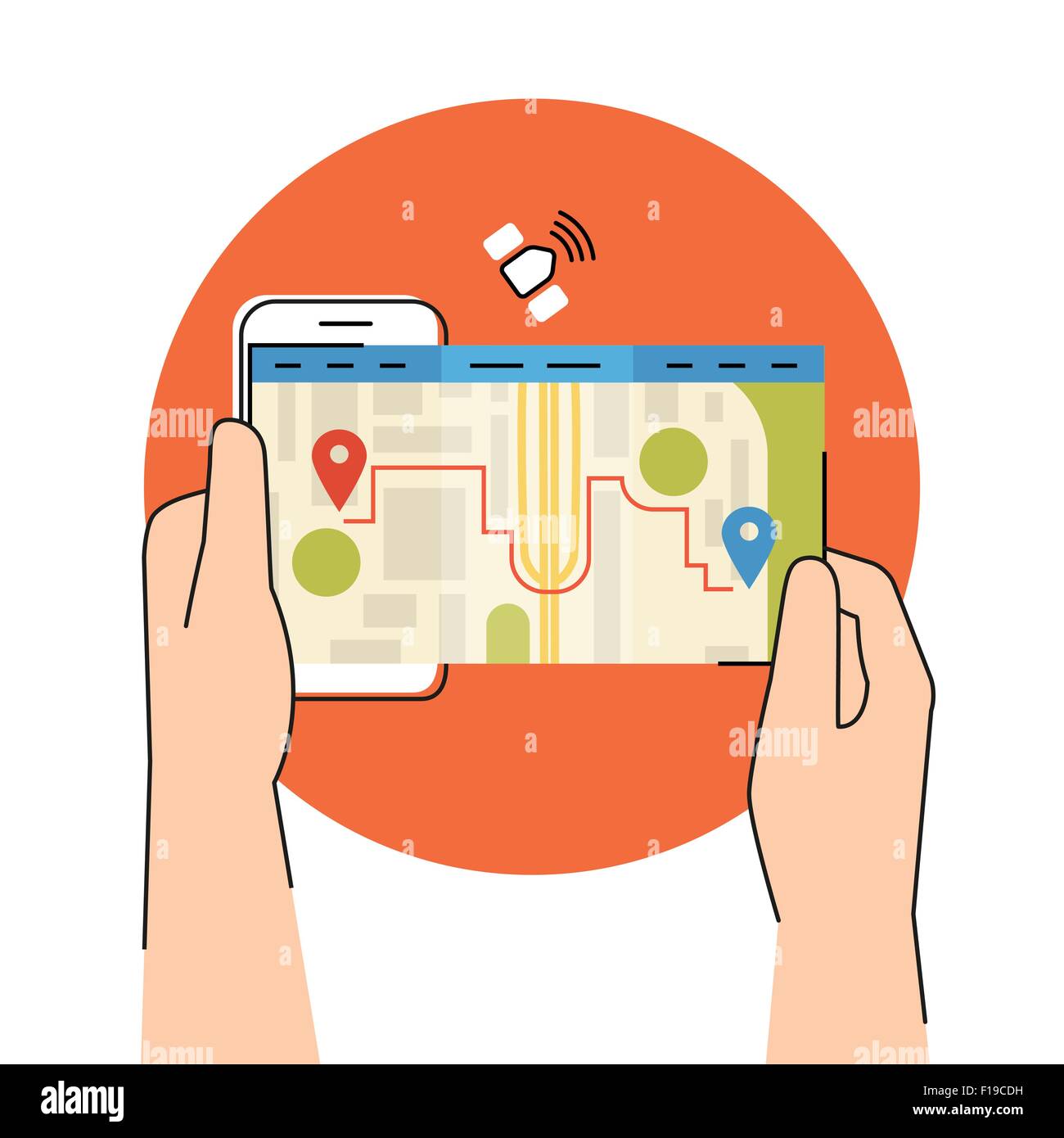 Mobile app for gps navigation Stock Vector Image & Art - Alamy