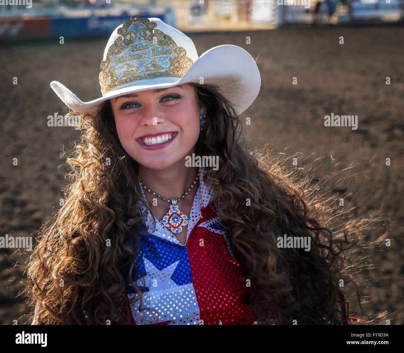 Cow girl, Philomath Frolic & Rodeo, Oregon, USA Stock Photo