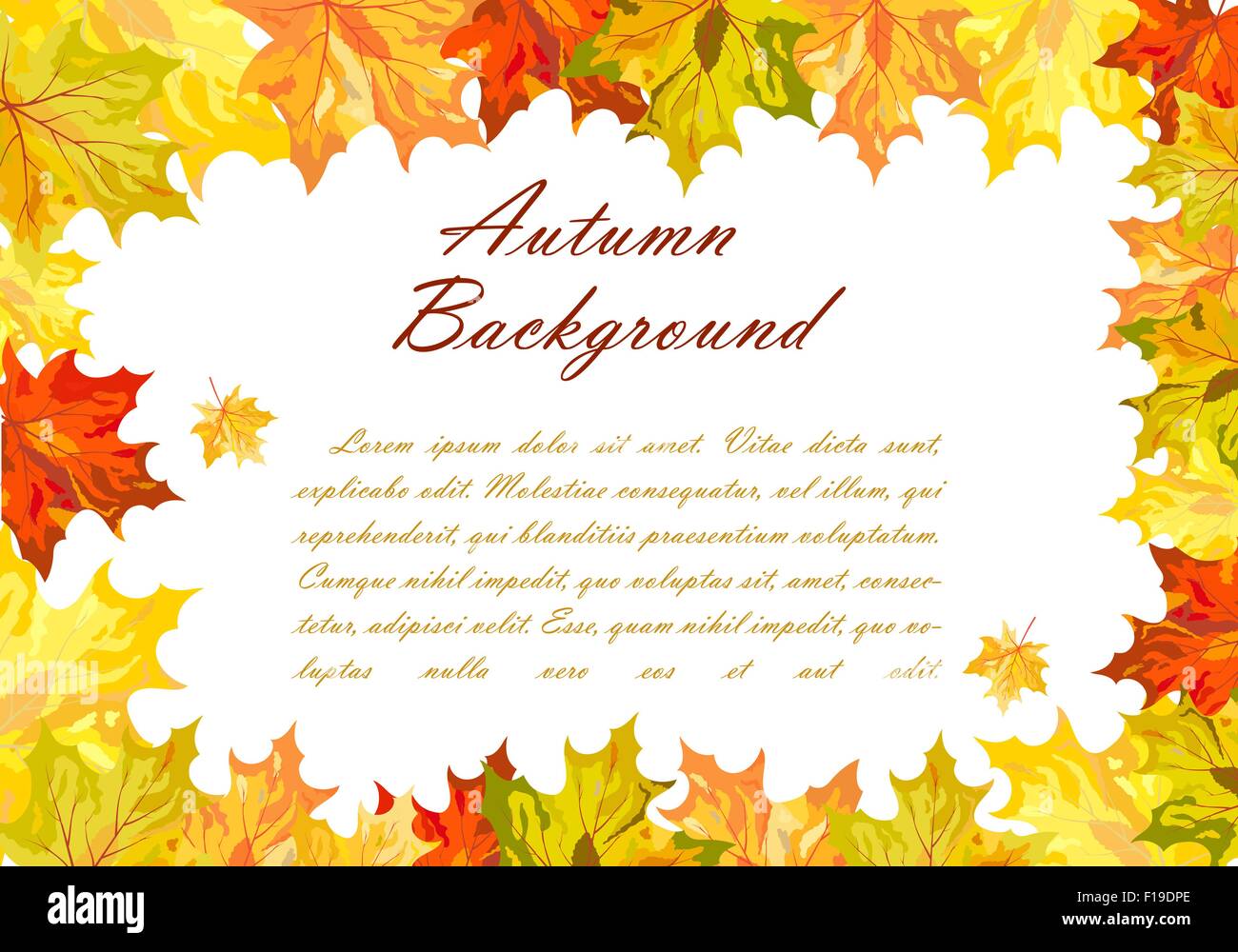 Autumn Frame With Falling Maple Leaves on White Background. Elegant ...