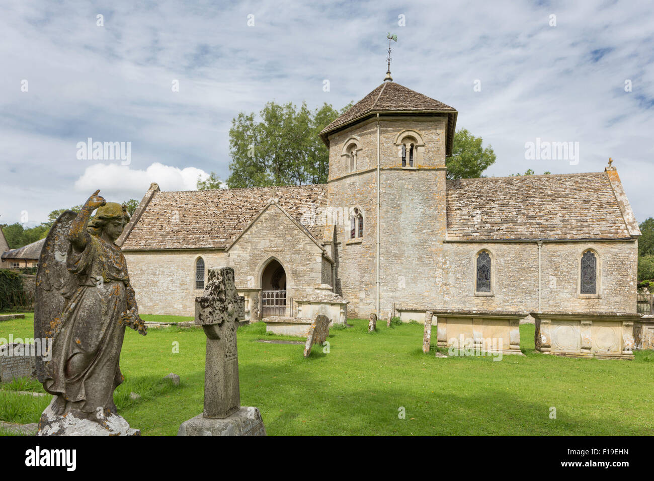 Church of St Nicholas of Myra, Ozleworth, Gloucestershire, England, UK Stock Photo