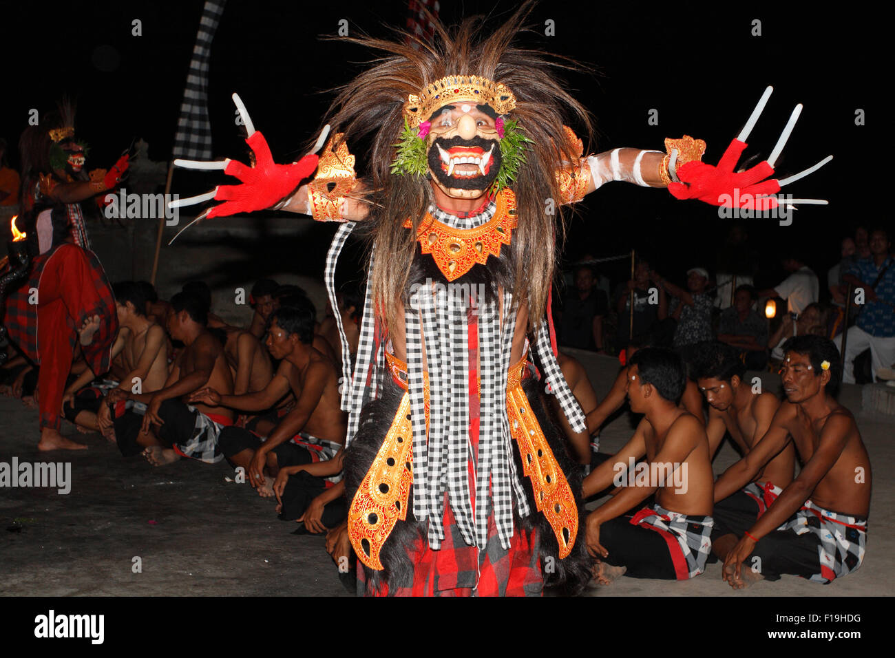 px81267-D. performer in traditional Kecak Ramayana & Fire Dance, Bali, Indonesia. Photo Copyright © Brandon Cole. All rights res Stock Photo