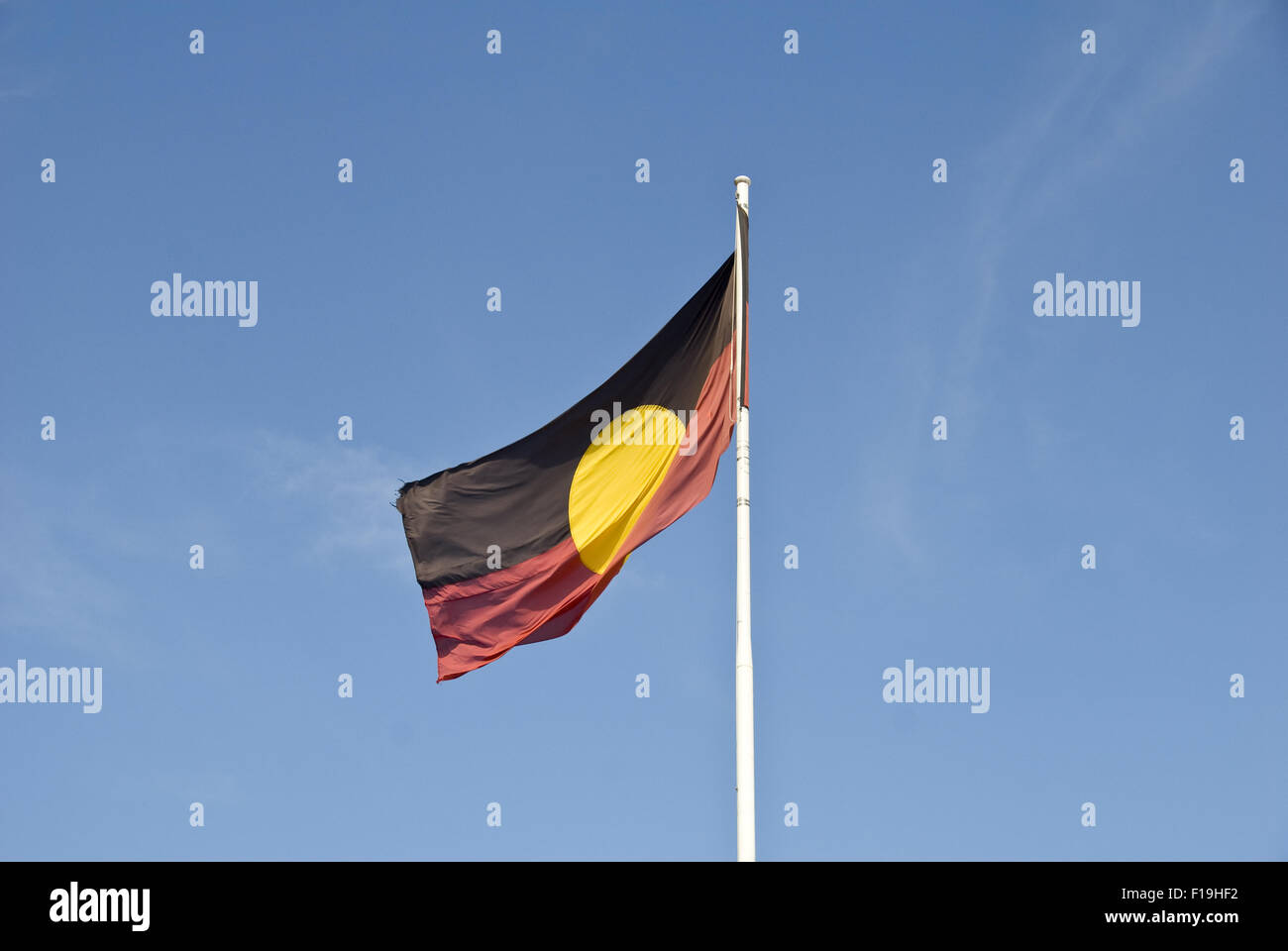 The Aboriginal flag flying, Canberra, ACT, Australia Stock Photo