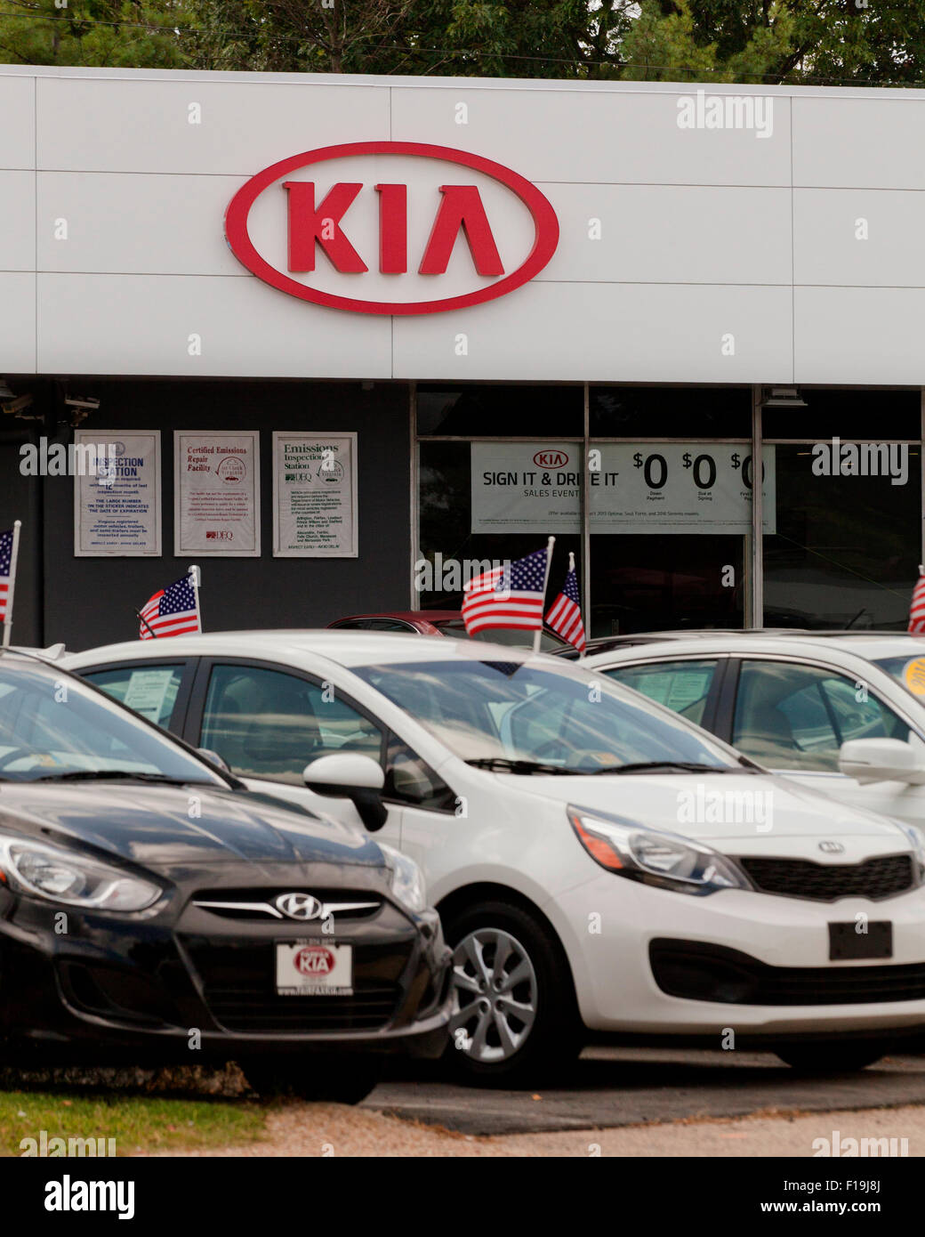 KIA car dealership - USA Stock Photo