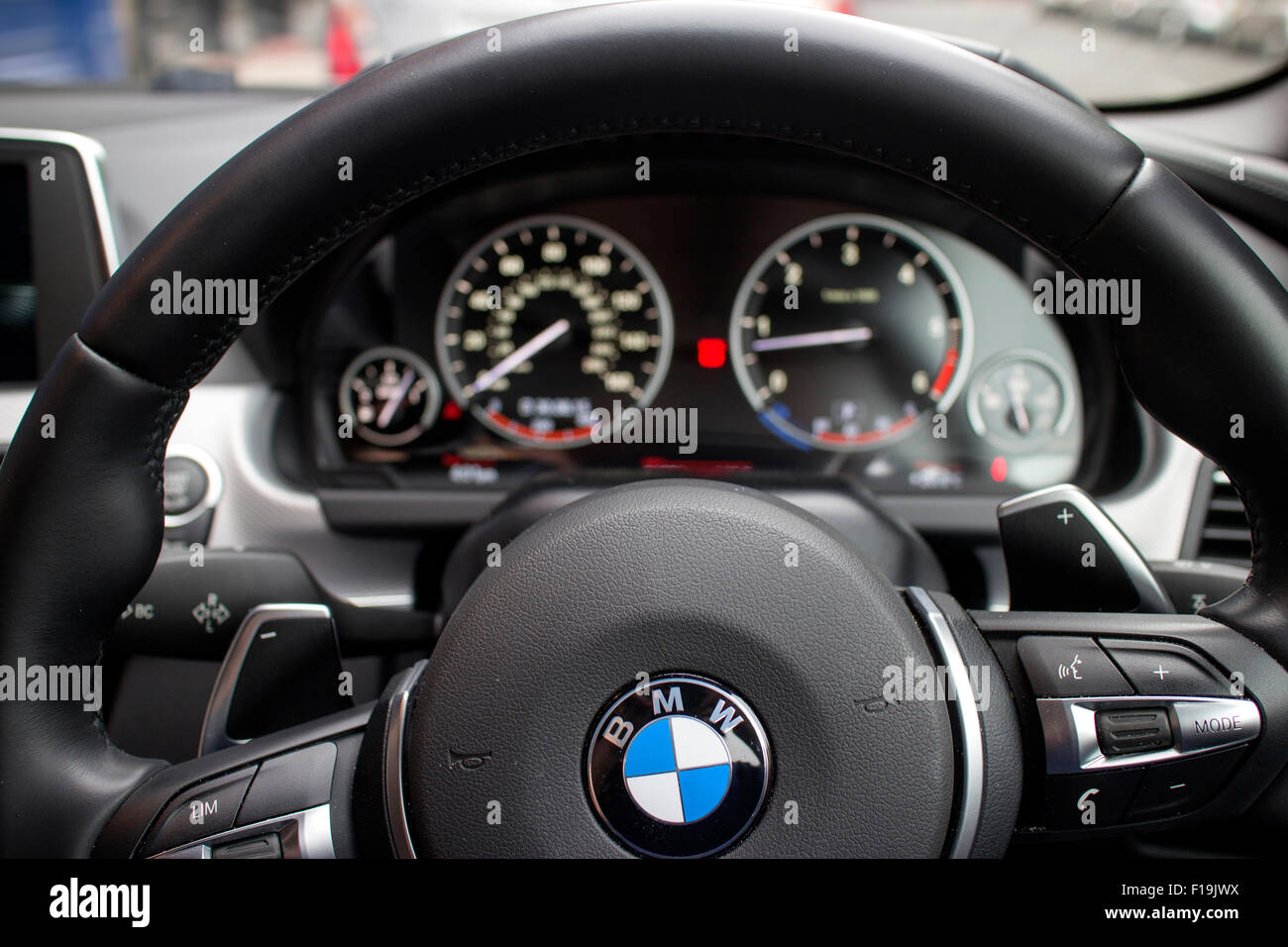 BMW 6 series M sport steering wheel and dashboard Stock Photo Alamy