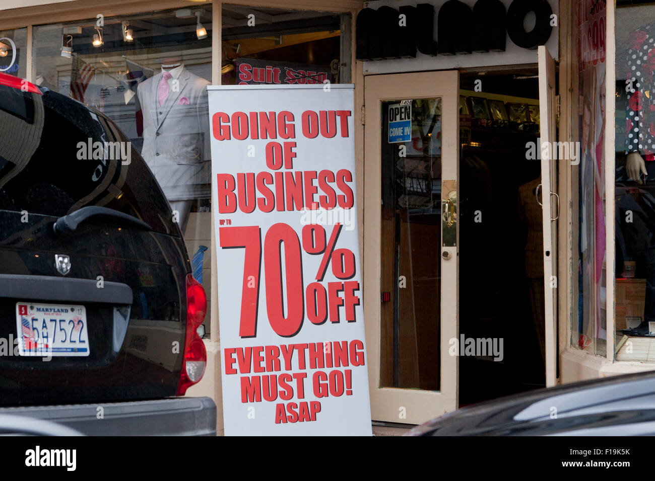 Going Out of Business sign - USA Stock Photo