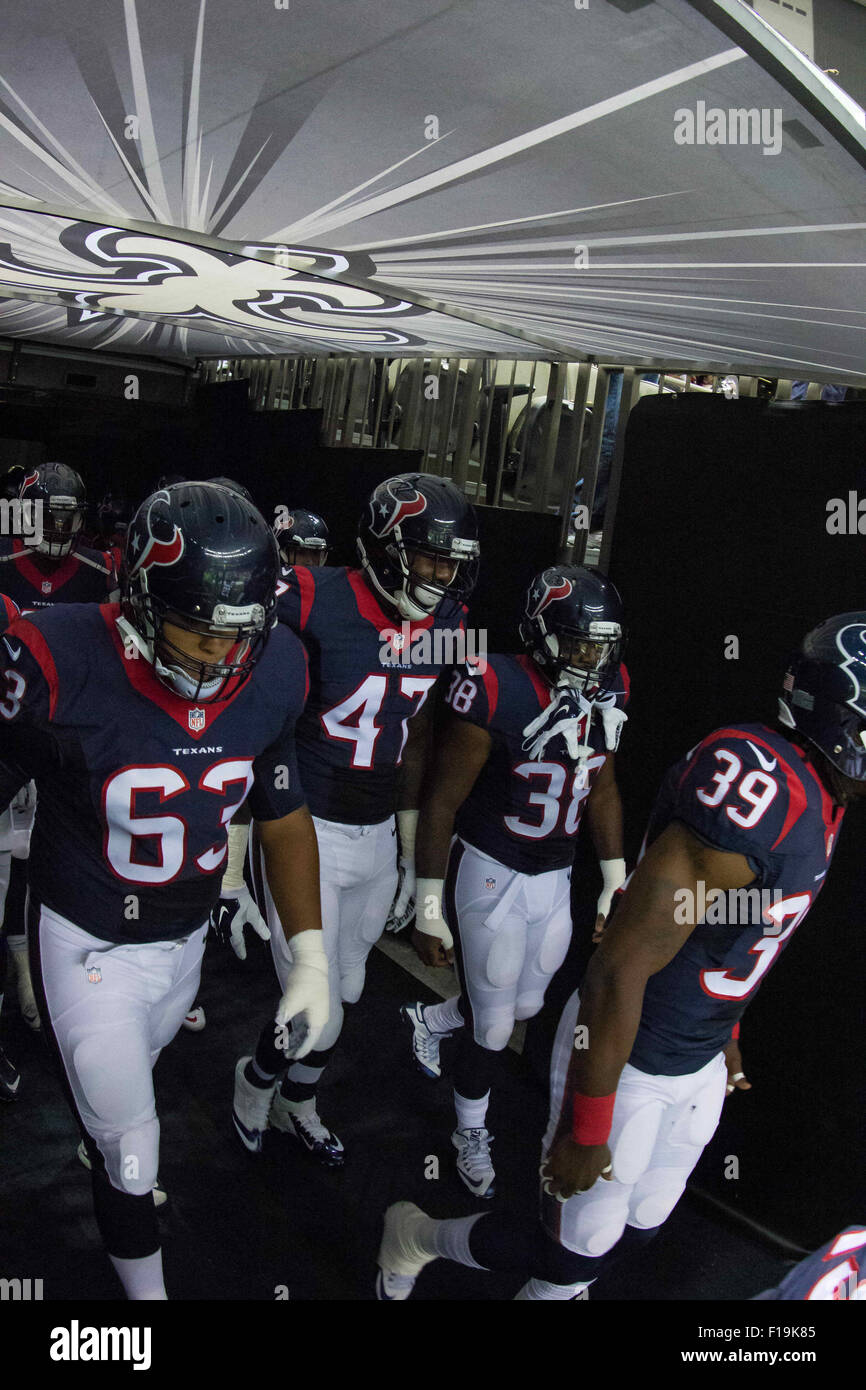 New Orleans, Lousiana, USA. 30th Aug, 2015. Houston Texans tackle Kendall Lamm (63) during the game between the New Orleans Saints and the Houston Texans at the Mercedes-Benz Superdome in New Orleans, LA. Credit:  Cal Sport Media/Alamy Live News Stock Photo