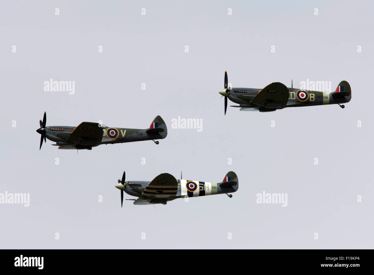 Three Spitfires at RIAT Royal International Air Tattoo RAF Fairford July 2015 Stock Photo