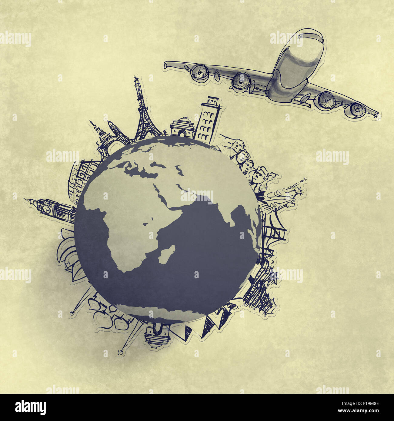 airplane traveling around the world as concept Stock Photo - Alamy