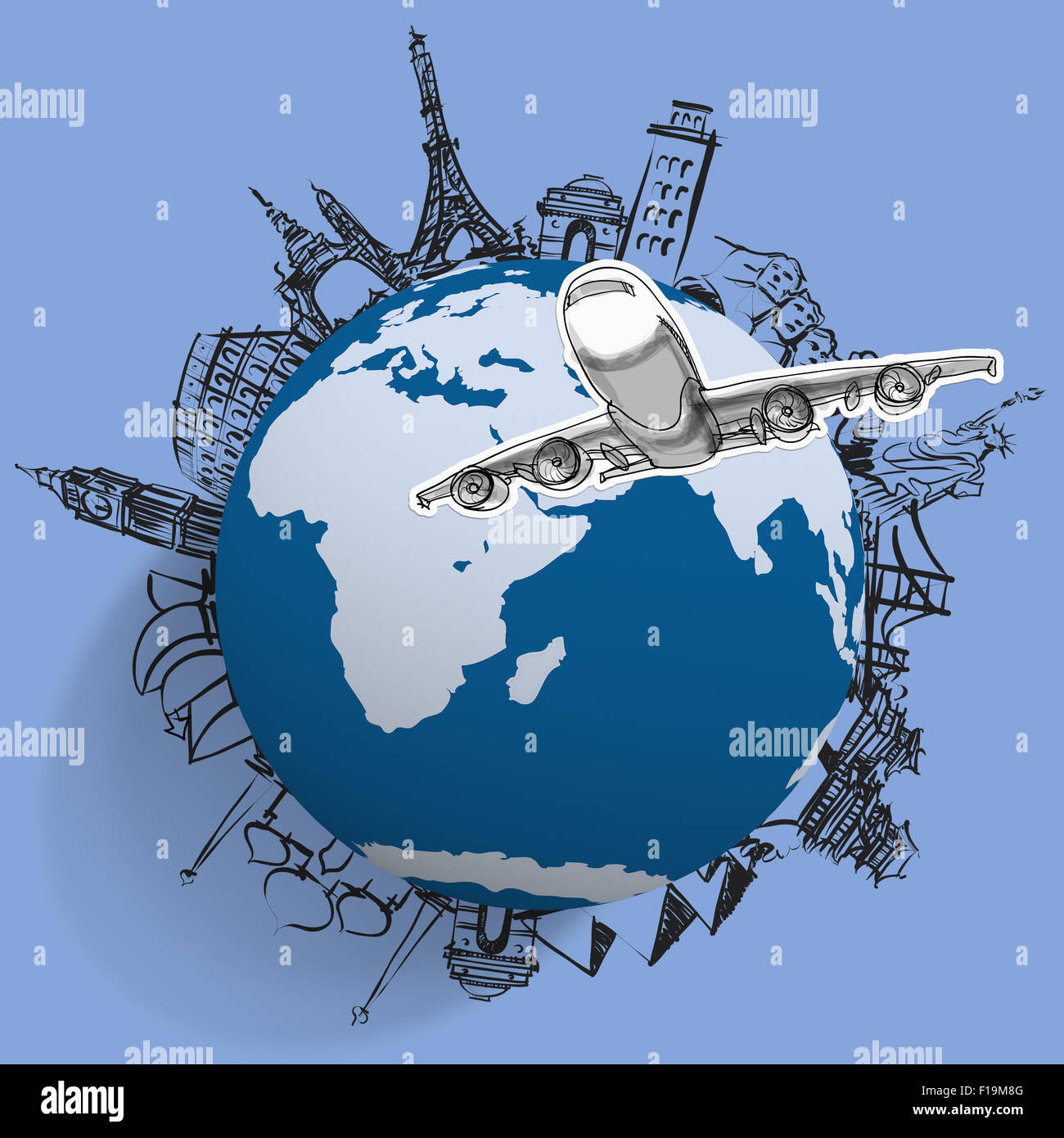 airplane traveling around the world as concept Stock Photo - Alamy