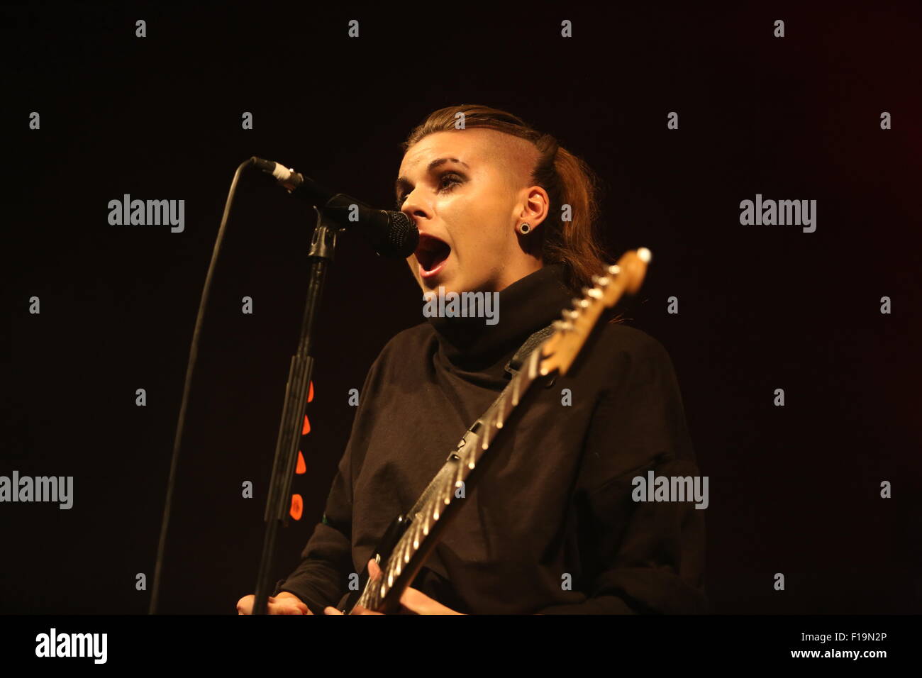 Leeds, Yorkshire UK. 30th August, 2015. PVRIS perform live on The Lock Up Stage at Leeds Festival 2015 Credit:  Simon Newbury/Alamy Live News Stock Photo