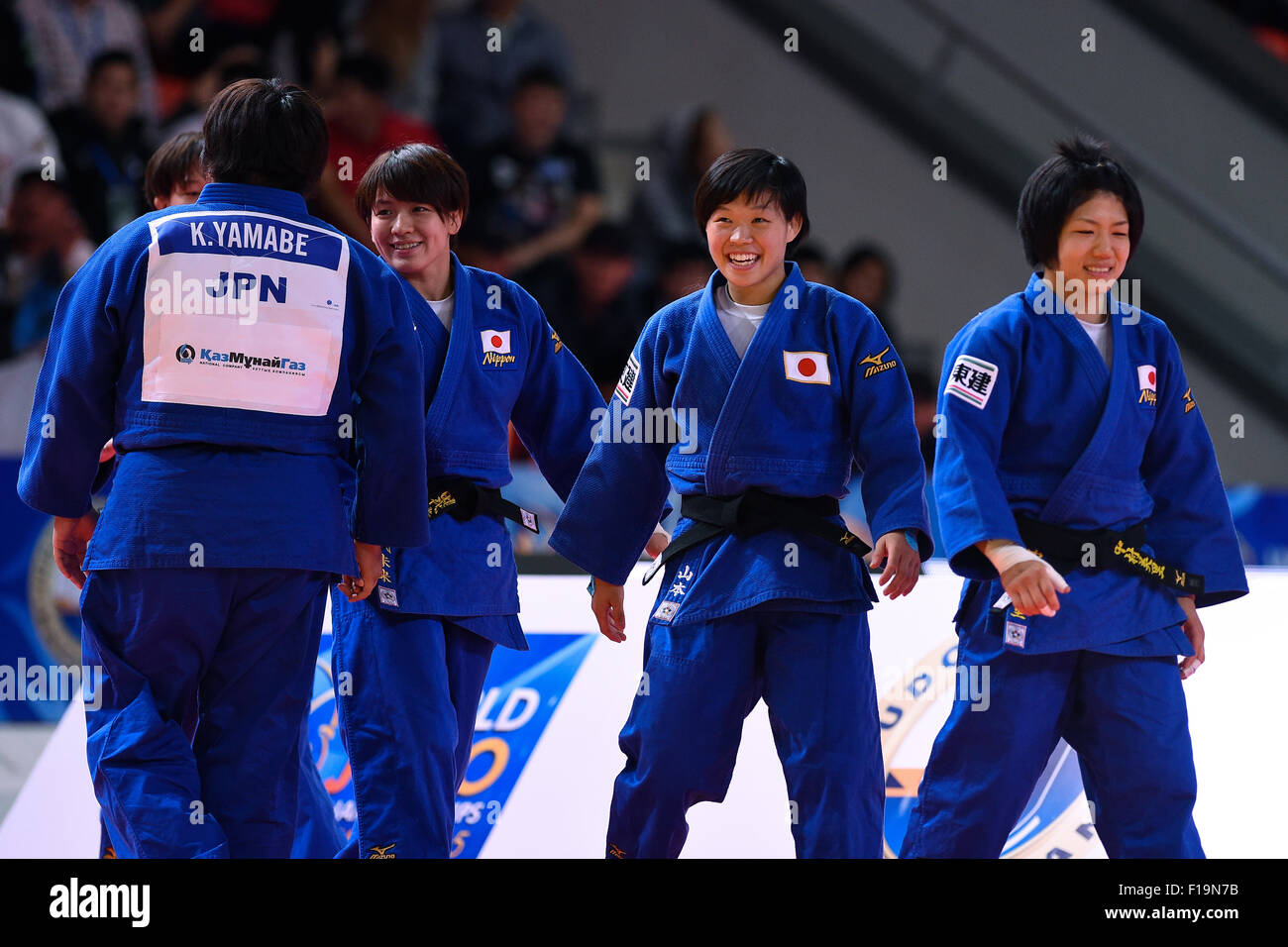L R Kanae Yamabe Miku Tashiro Anzu Yamamoto Misato Nakamura Jpn August 30 15 Judo World Judo