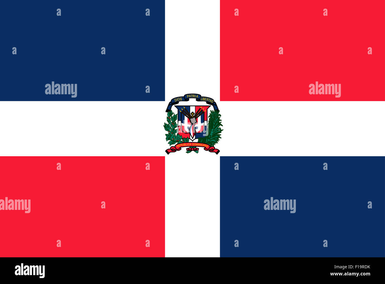 National flag of the Dominican Republic Stock Photo