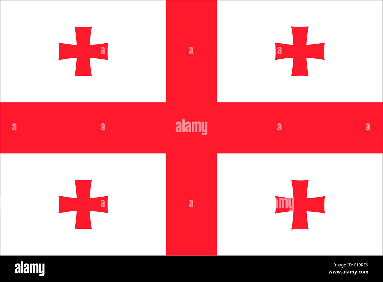 National flag of Georgia Stock Photo