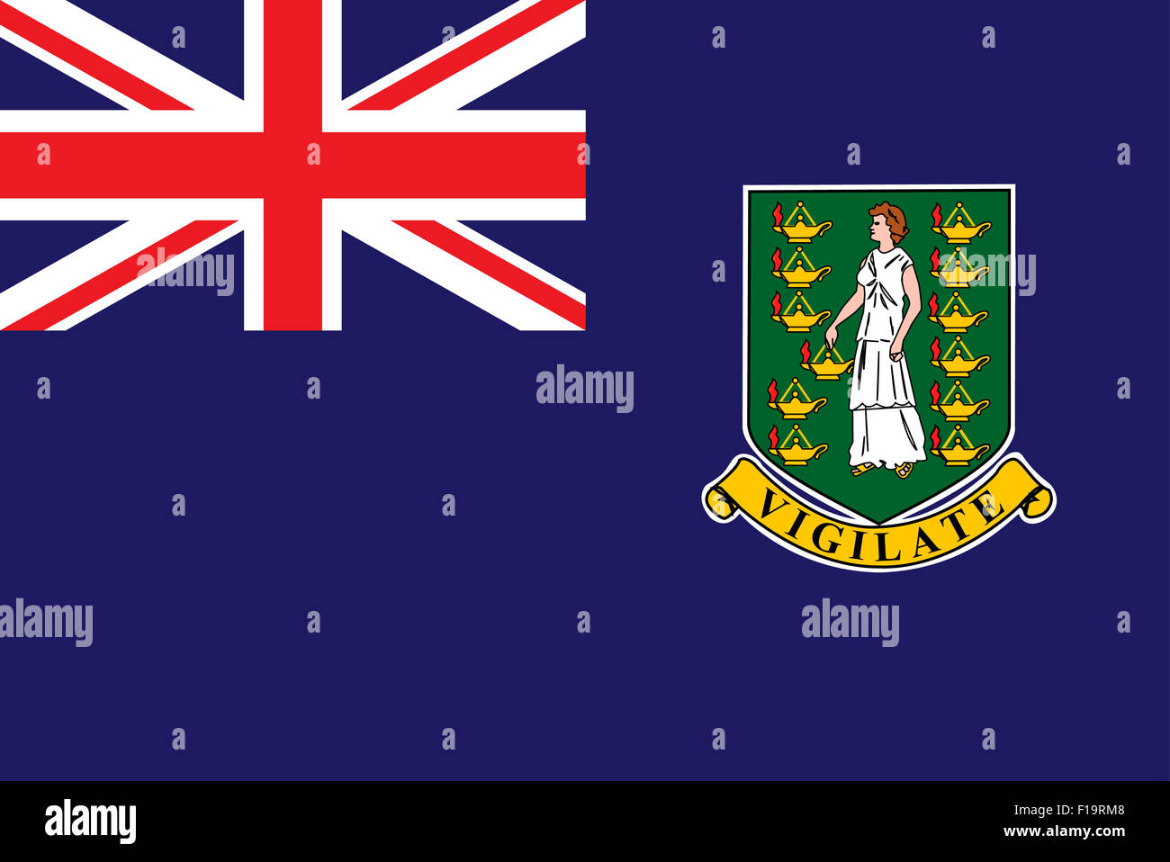 National flag of the British Virgin Islands Stock Photo