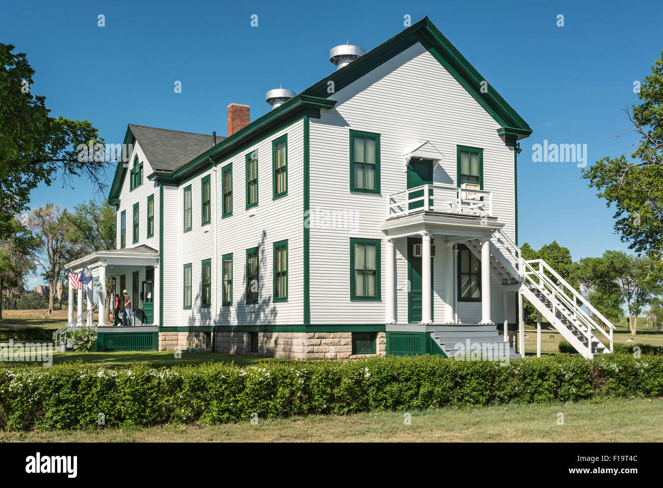 Nebraska, Crawford, Fort Robinson State Park, Post Headquarters built 1905, now The History Center Stock Photo