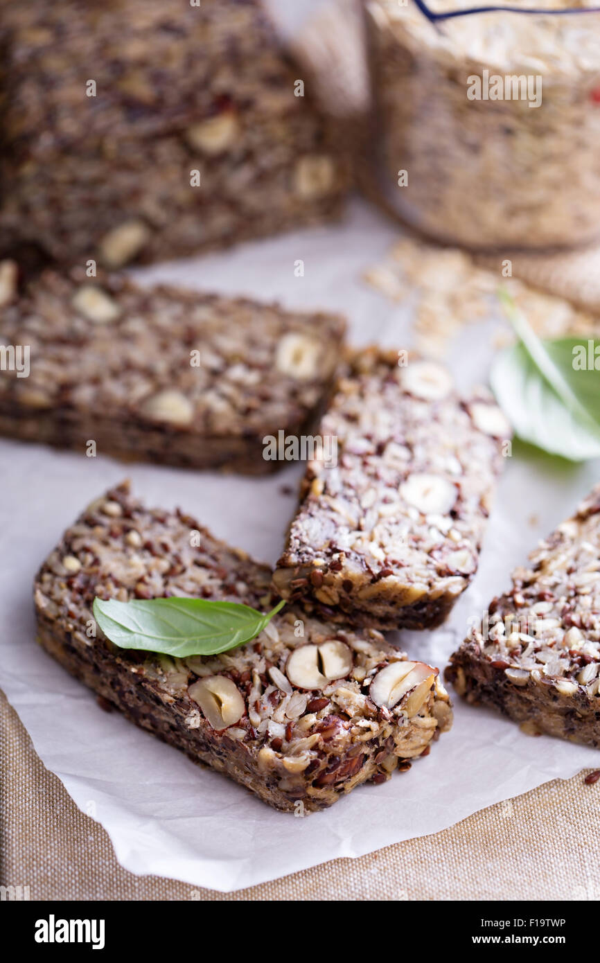 Healthy multigrain bread with oats, nuts and seeds Stock Photo Alamy