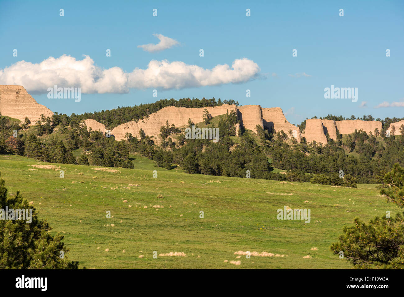 Nebraska, Crawford, Fort Robinson State Park, cliffs east of Soldier Creek Road Stock Photo