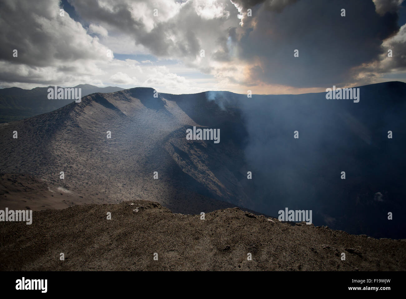 Melanesia, Vanuatu, Tanna Island, Mount Yasur Volcano. Stock Photo