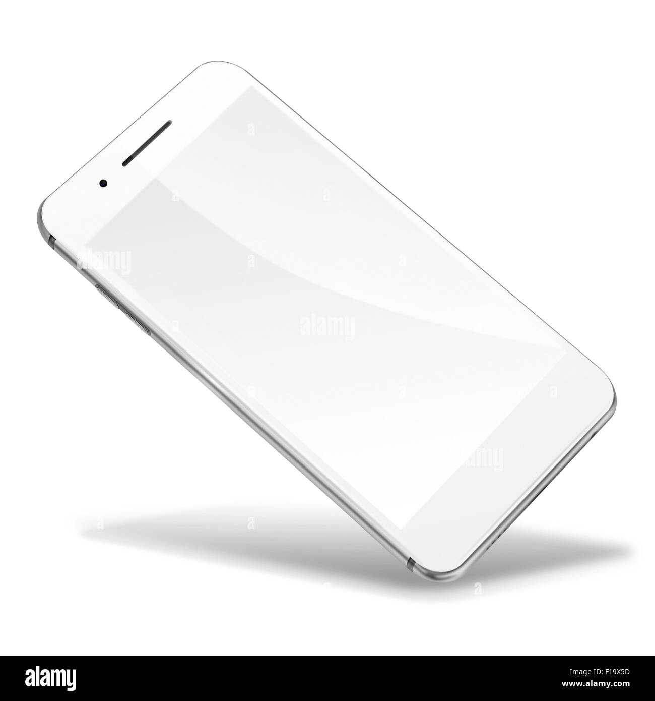 Mobile smart phone with blank screen isolated on white background ...