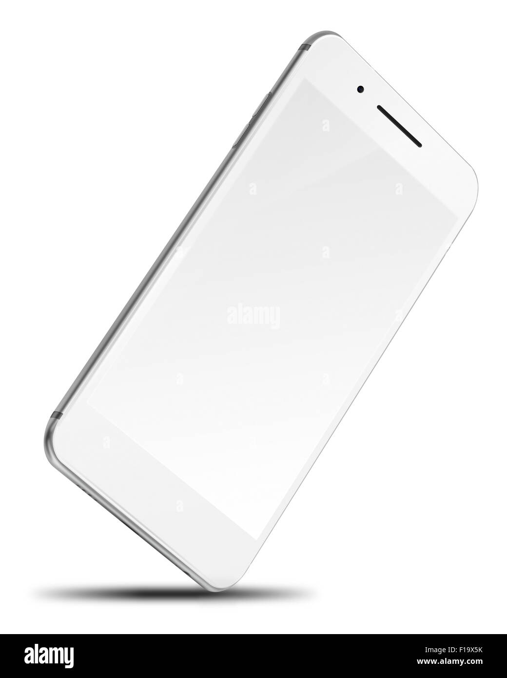 Mobile smart phone with blank screen isolated on white background ...