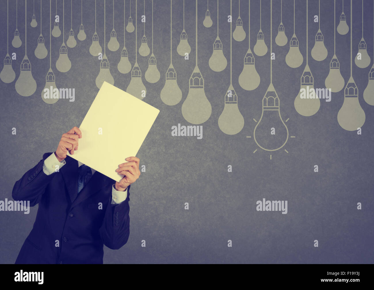 businessman showing the book of drawing idea light bulb concept ...