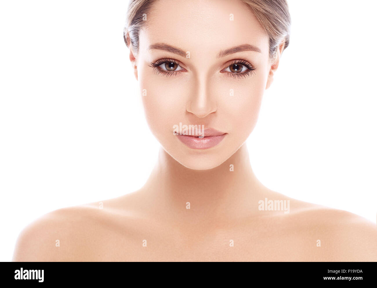 Young beautiful woman face portrait with healthy skin Stock Photo - Alamy