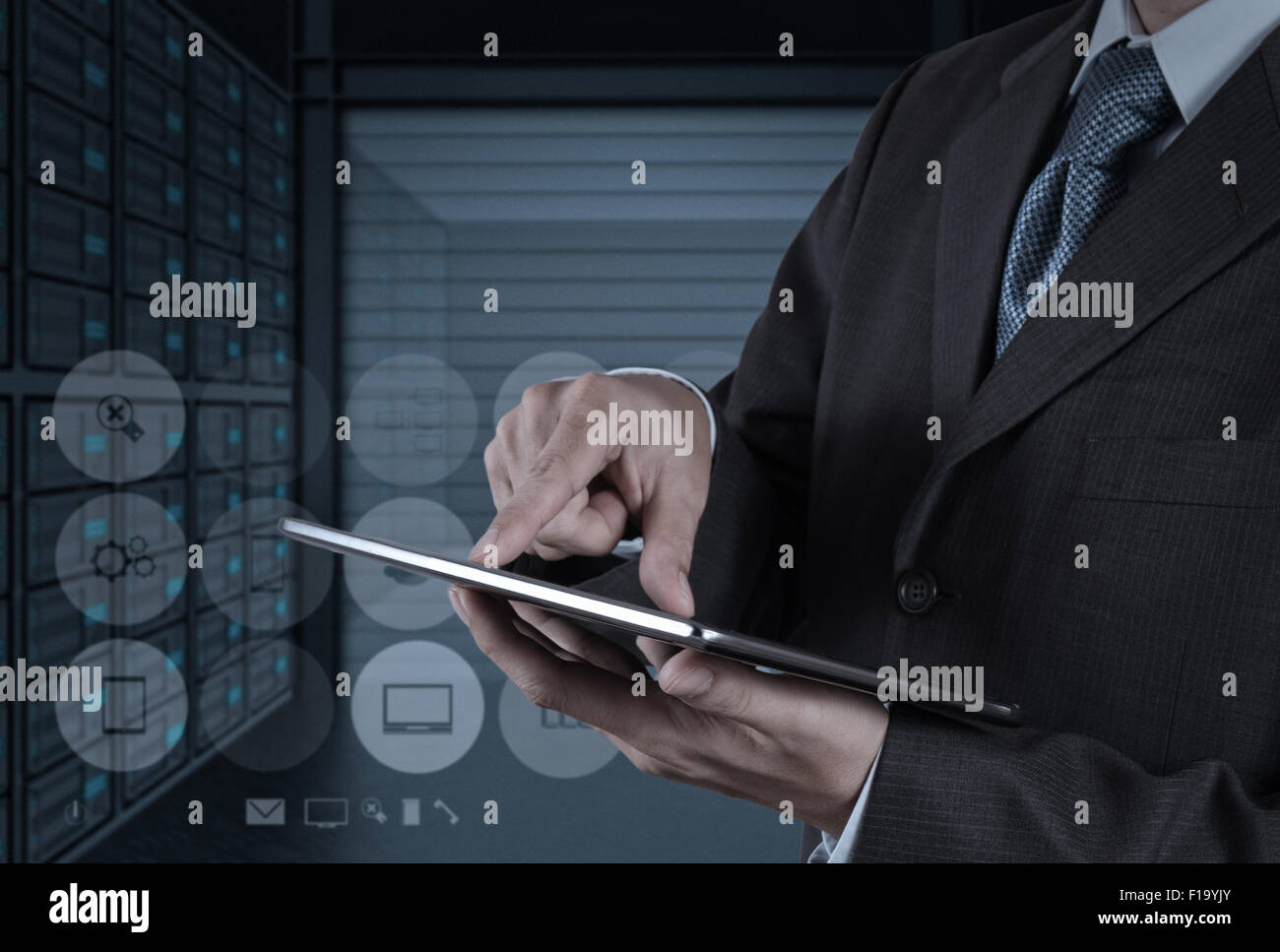 businessman shows modern technology as concept Stock Photo - Alamy