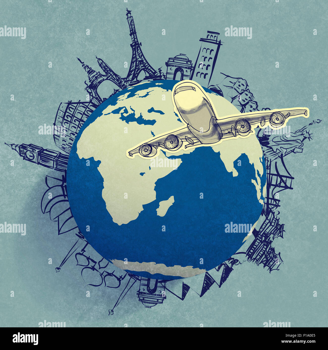 airplane traveling around the world as concept Stock Photo - Alamy