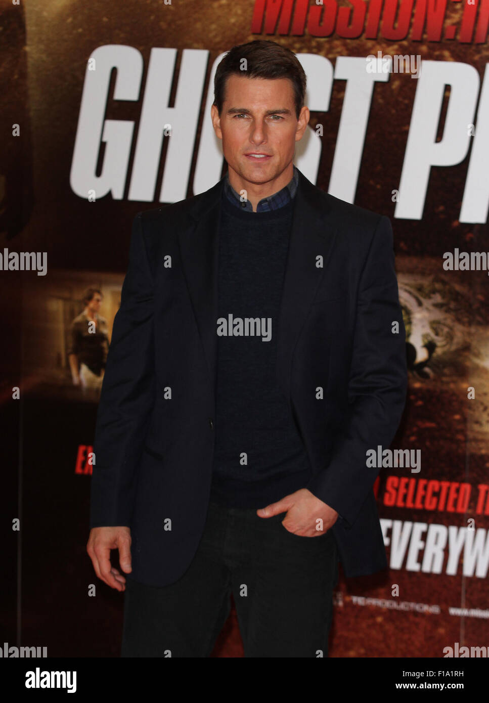 Tom Cruise attends a film premiere in London 2011 Stock Photo