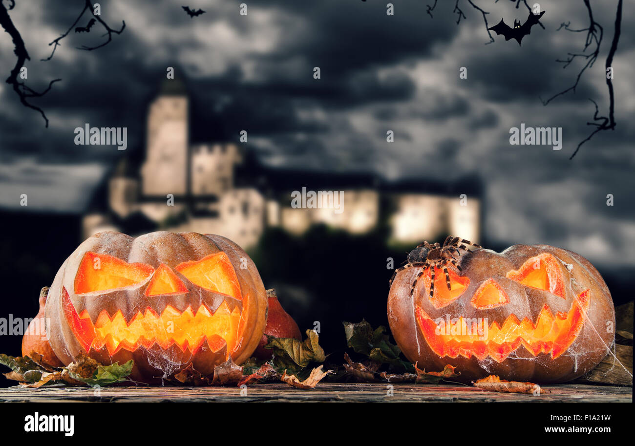 Scary castle in forest night hi-res stock photography and images - Alamy