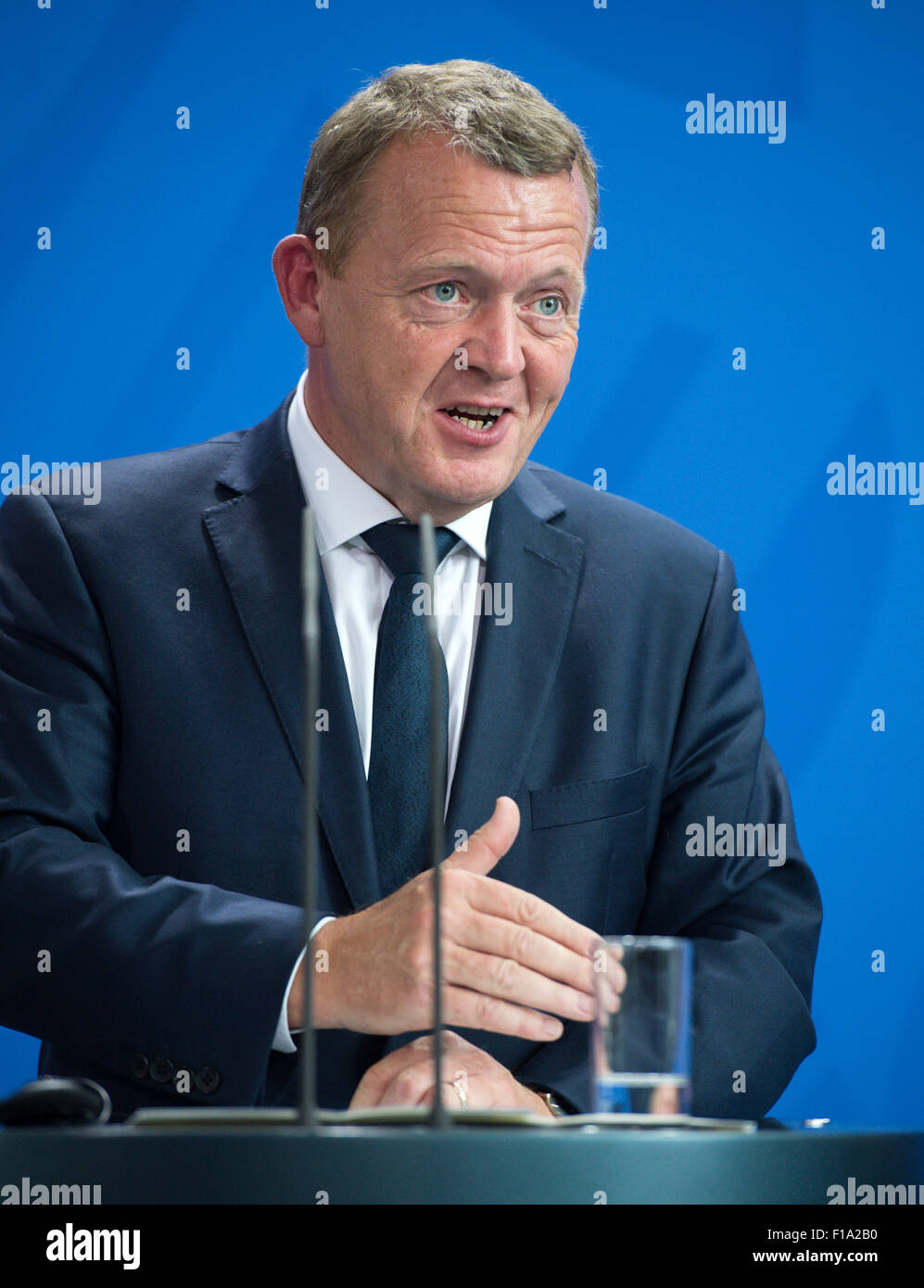 Berlin, Germany. 28th Aug, 2015. Lars Løkke Rasmussen, Prime Minister ...