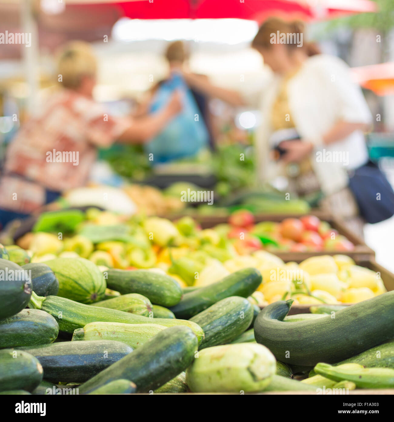 Farmers' food market stall with variety of organic vegetable Stock ...