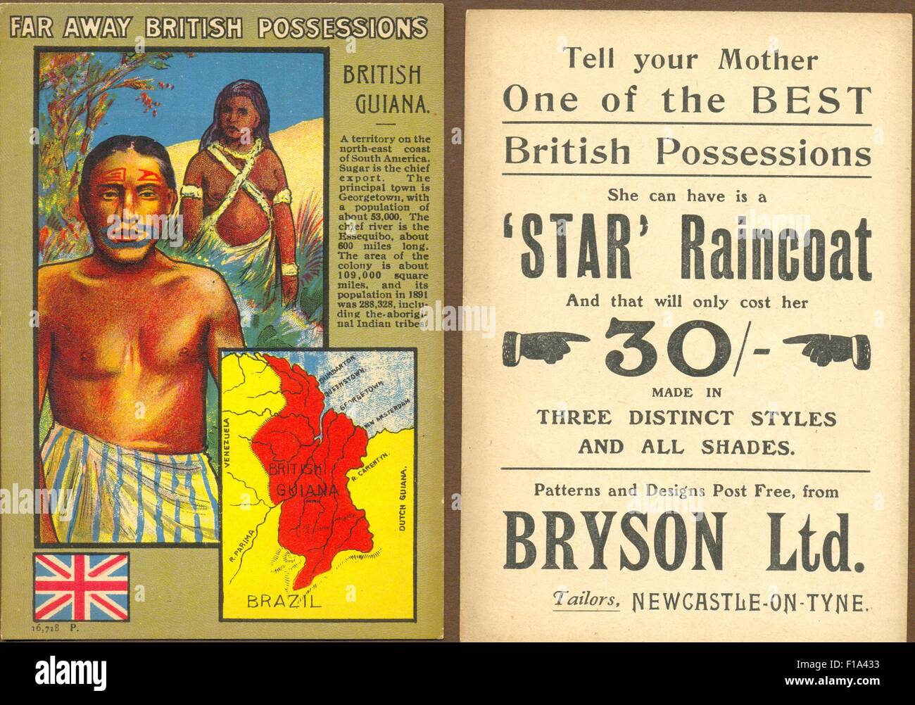 trade card for Star Raincoats from Bryson Ltd., Newcastle-on-Tyne Stock Photo