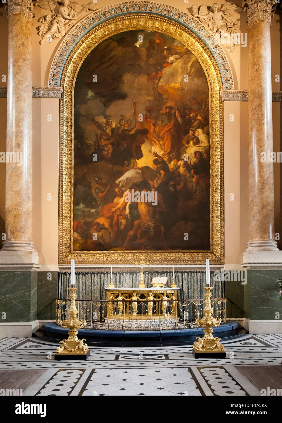 Altarpiece from chapel of the Royal Naval College Stock Photo - Alamy