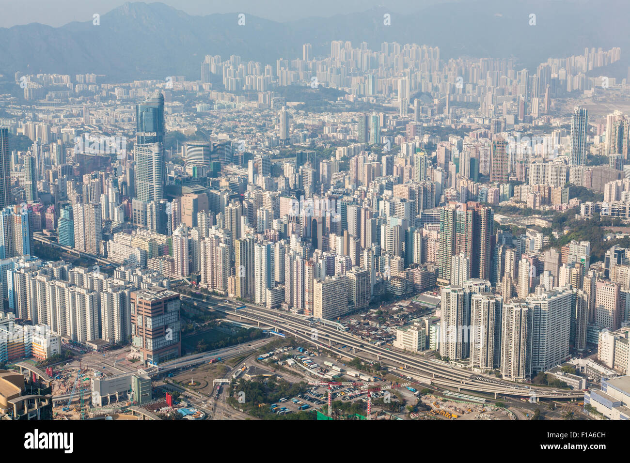 Densely populated area in Hong Kong Stock Photo