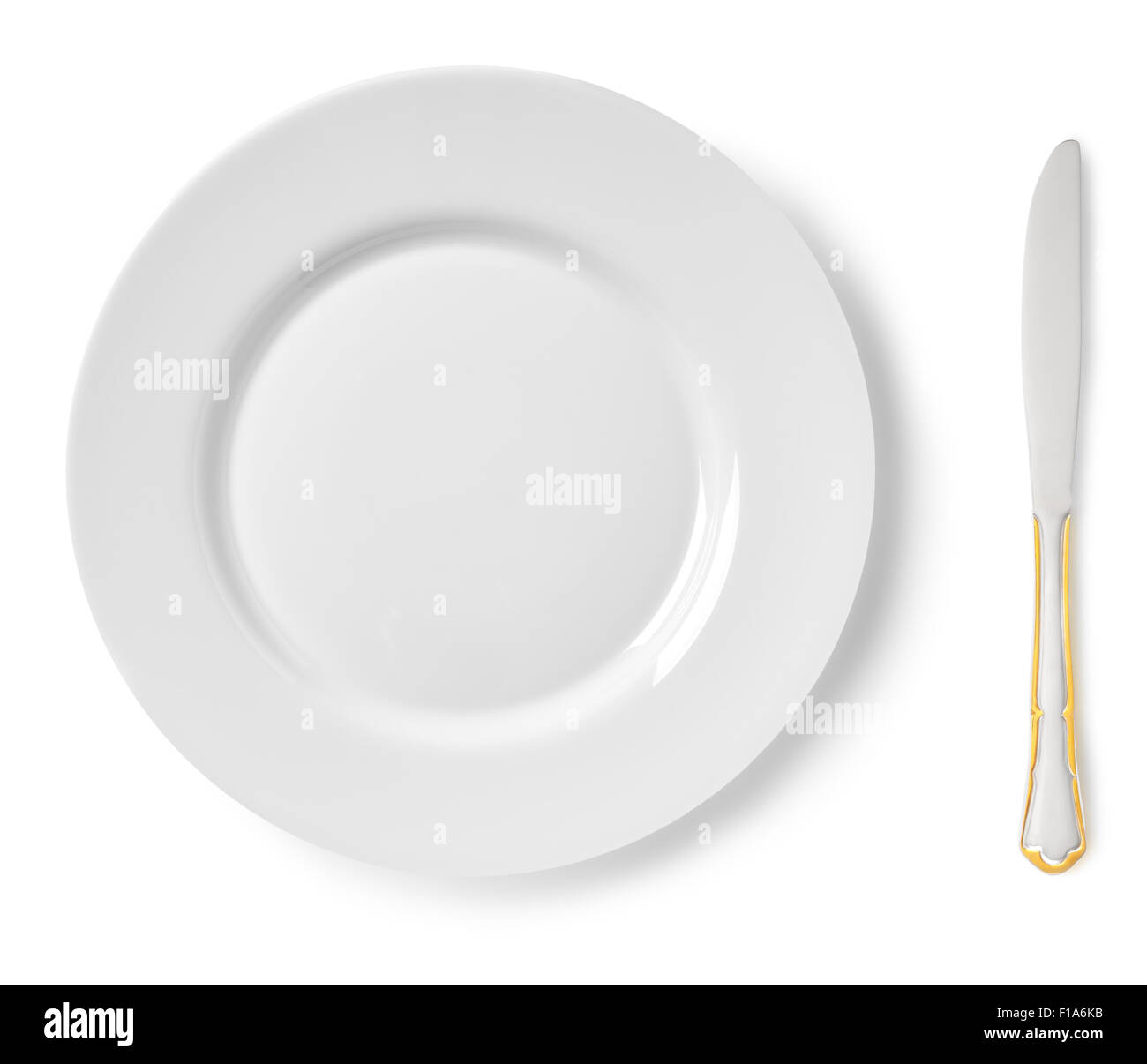 Plate fork knife on a white background isolated Stock Photo - Alamy
