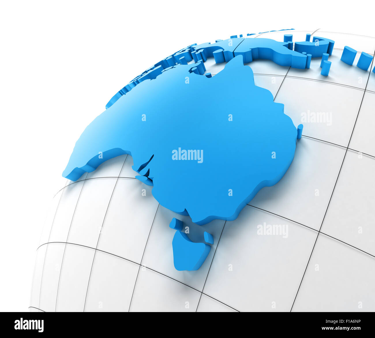 Globe of Australia with national borders Stock Photo