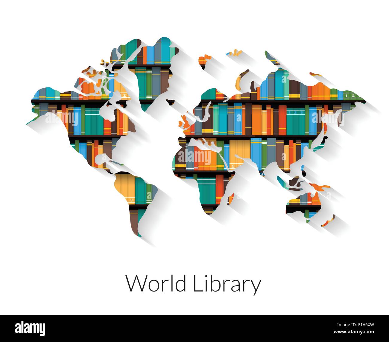 World Library Stock Vector