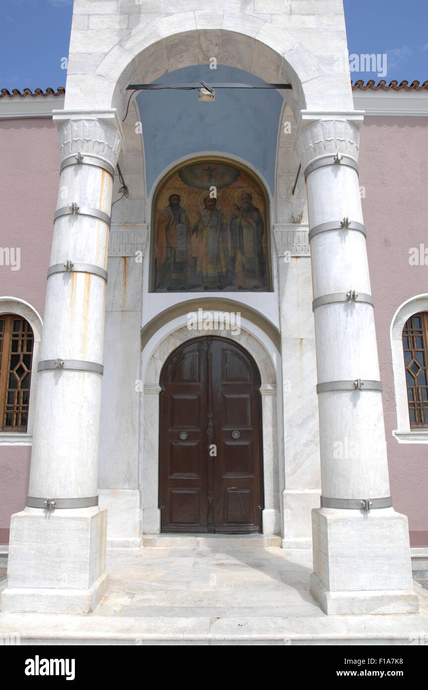 Skiathos cathedral church of three bishops Stock Photo