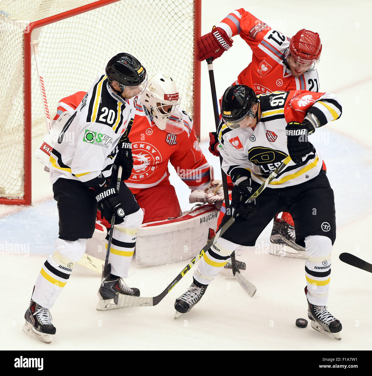 From left Jonas Johansson of Stavanger, goalkeeper Peter Hamerlik of