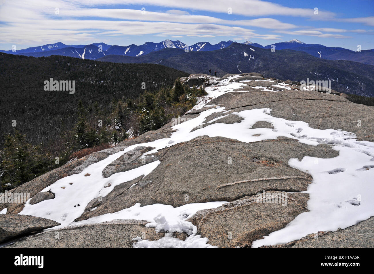 Alpine mountain landscape with snow, Adirondacks, New York State Stock Photo