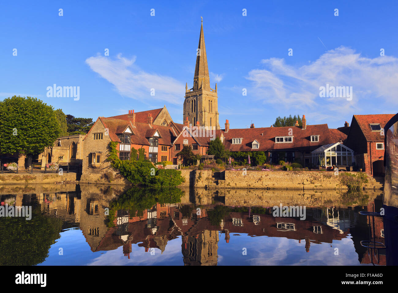 Fairlawn Wharf and St Helen's Church reflections on the River Thames