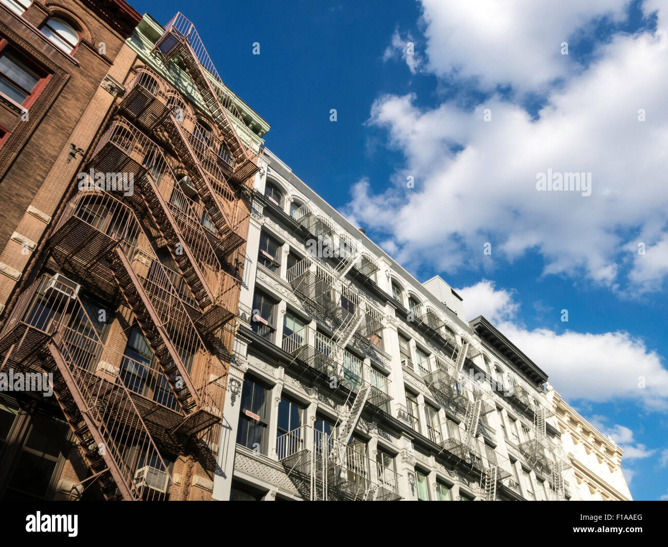Building Facades, SoHo-Cast Iron Historic District, NYC Stock Photo