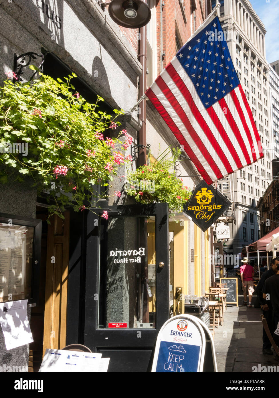 Stone Street Historic District in Lower Manhattan, NYC, USA Stock Photo