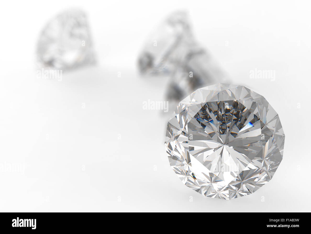 Diamonds isolated on white 3d model background Stock Photo - Alamy