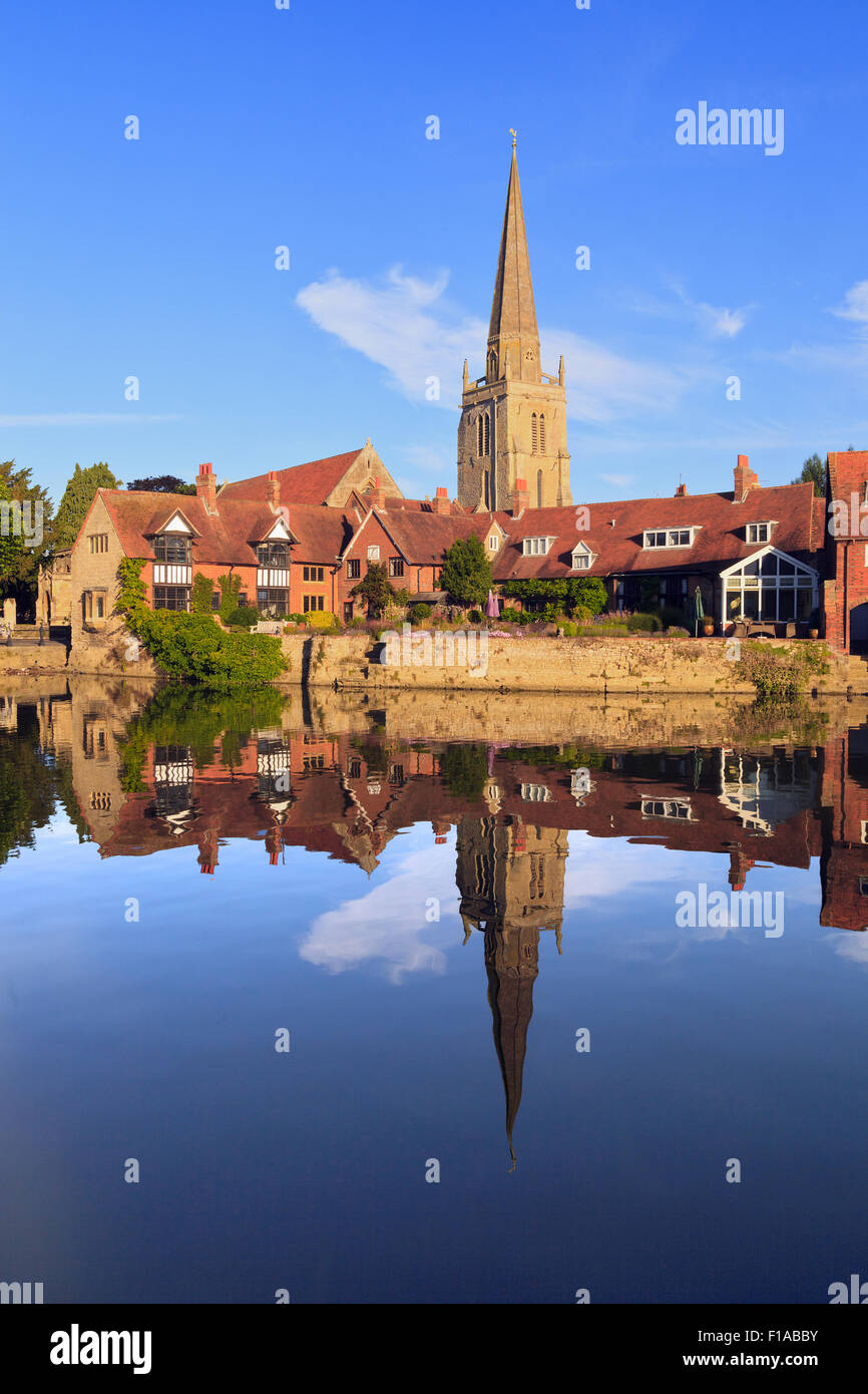 Fairlawn Wharf and St Helen's Church reflections on the River Thames