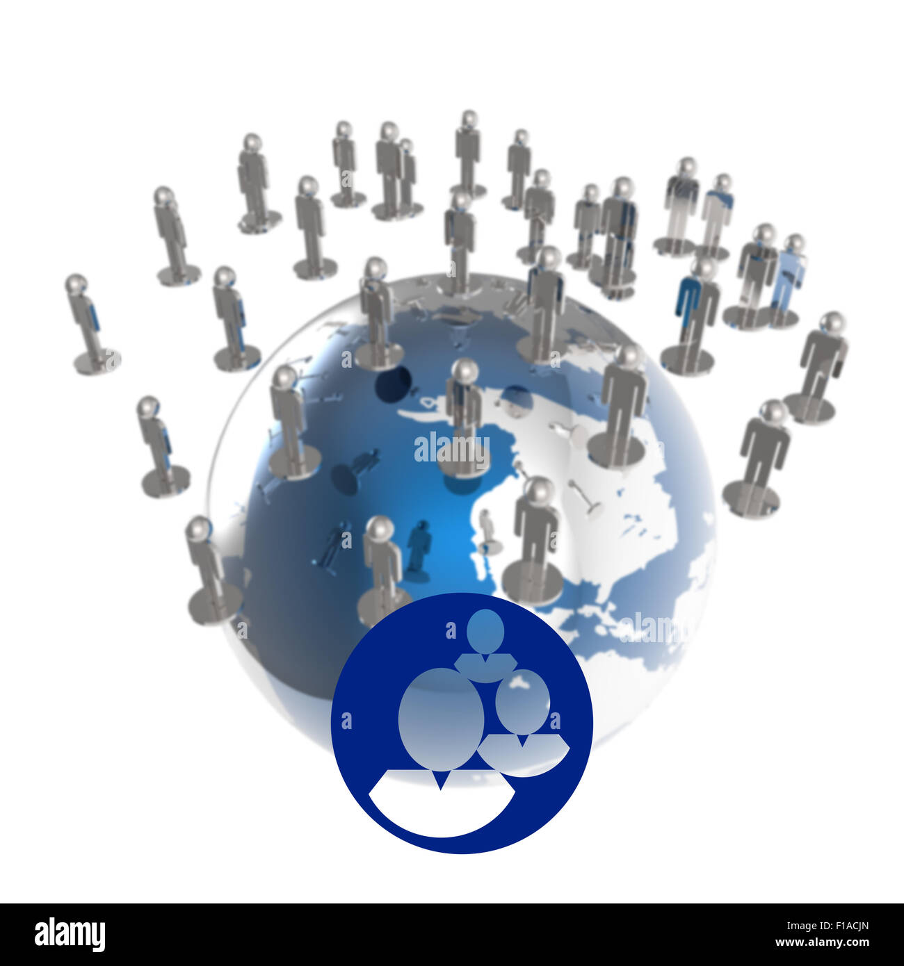 3d blue human social network as concept Stock Photo