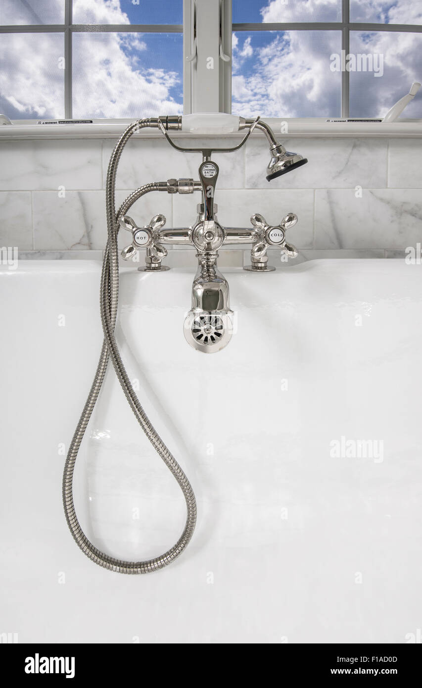 BathTub Faucet Detail Stock Photo